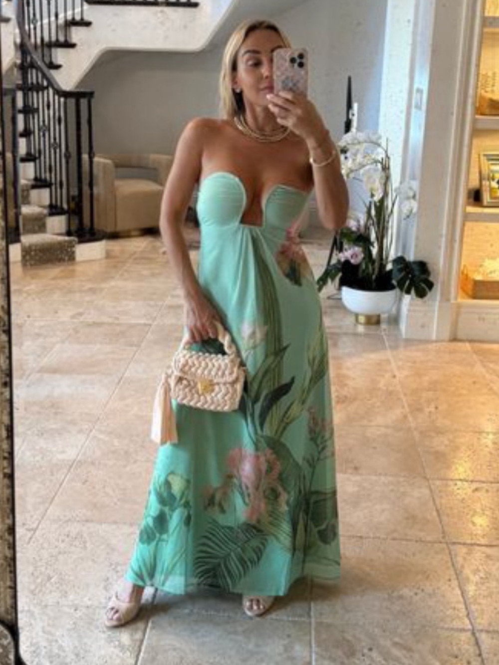 Vici Secret Gardens Strapless Bustier Maxi Dress XS NWOT